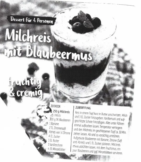 Milchreis mit Blaubeermus &ndash; Rezept des Monats April 2023