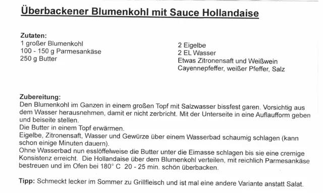 Überbackener Blumenkohl mit Sauce Hollandaise &ndash; Rezept des Monats Mai 2023