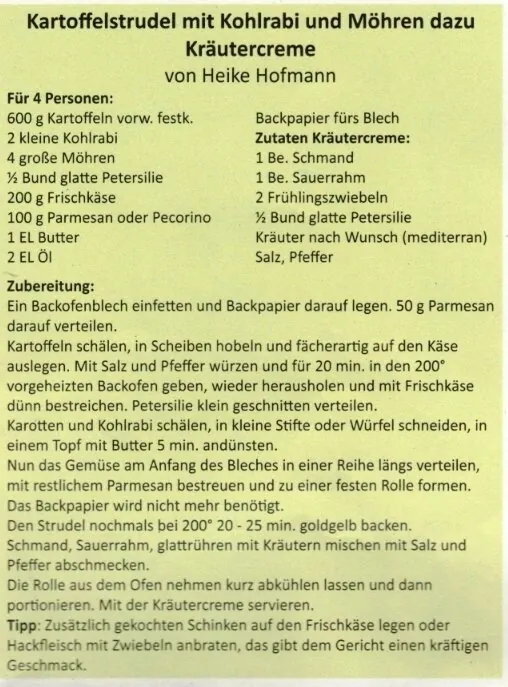 Kartoffelstrudel mit Kohlrabi und Möhren &ndash; Rezept des Monats September 2023