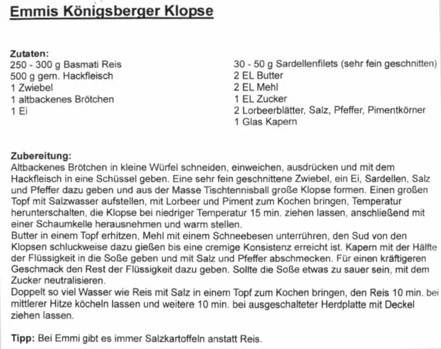 Emmis Königsberger Klopse &ndash; Rezept des Monats Februar 2024