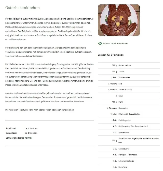 Osterhasenkuchen &ndash; Rezept des Monats März 2024