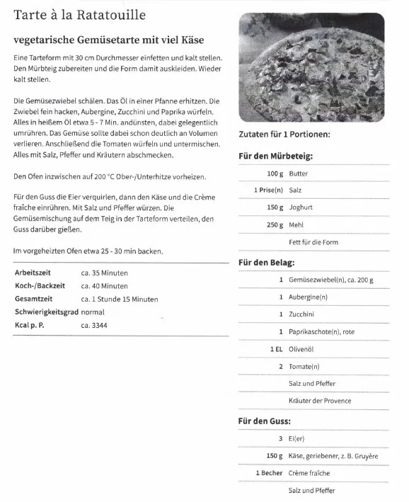 Tarte à la Ratatouille &ndash; Rezept des Monats Juni 2024