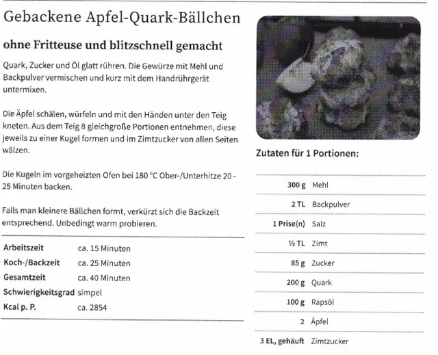 Gebackene Apfel-Quark-Bällchen &ndash; Rezept des Monats September 2024