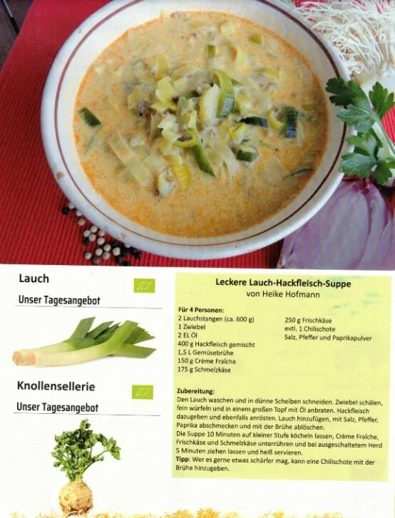Leckere Lauch-Hackfleisch-Suppe &ndash; Rezept des Monats November 2024