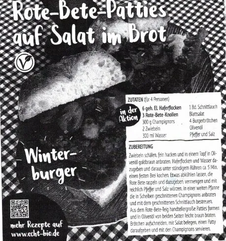 Rote-Bete-Patties auf Salat im Brot &ndash; Rezept des Monats Februar 2025