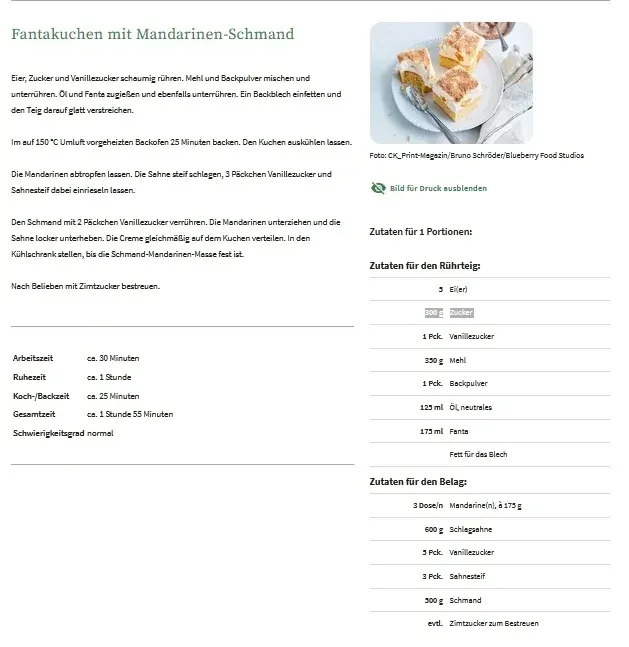 Fantakuchen mit Mandarinen-Schmand &ndash; Rezept des Monats Februar 2026
