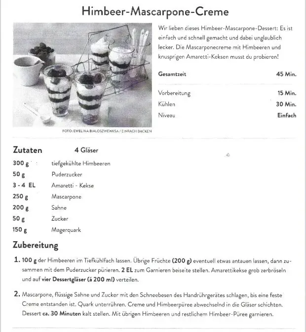 Himbeer-Mascarpone-Creme &ndash; Rezept des Monats Juni 2026