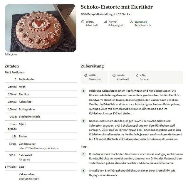 Schoko-Eistorte mit Eierlikör &ndash; Rezept des Monats August 2026